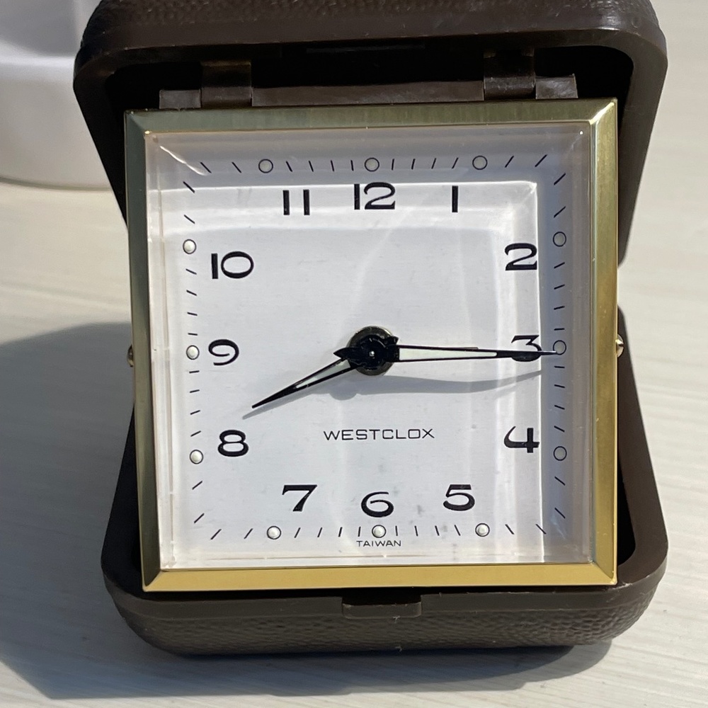 Vintage Folding Westclox Travel Alarm